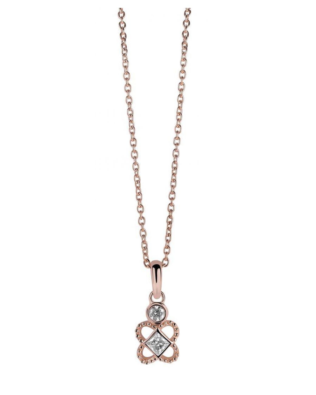 Orphelia Black 925 Sterling Chain With Pendant