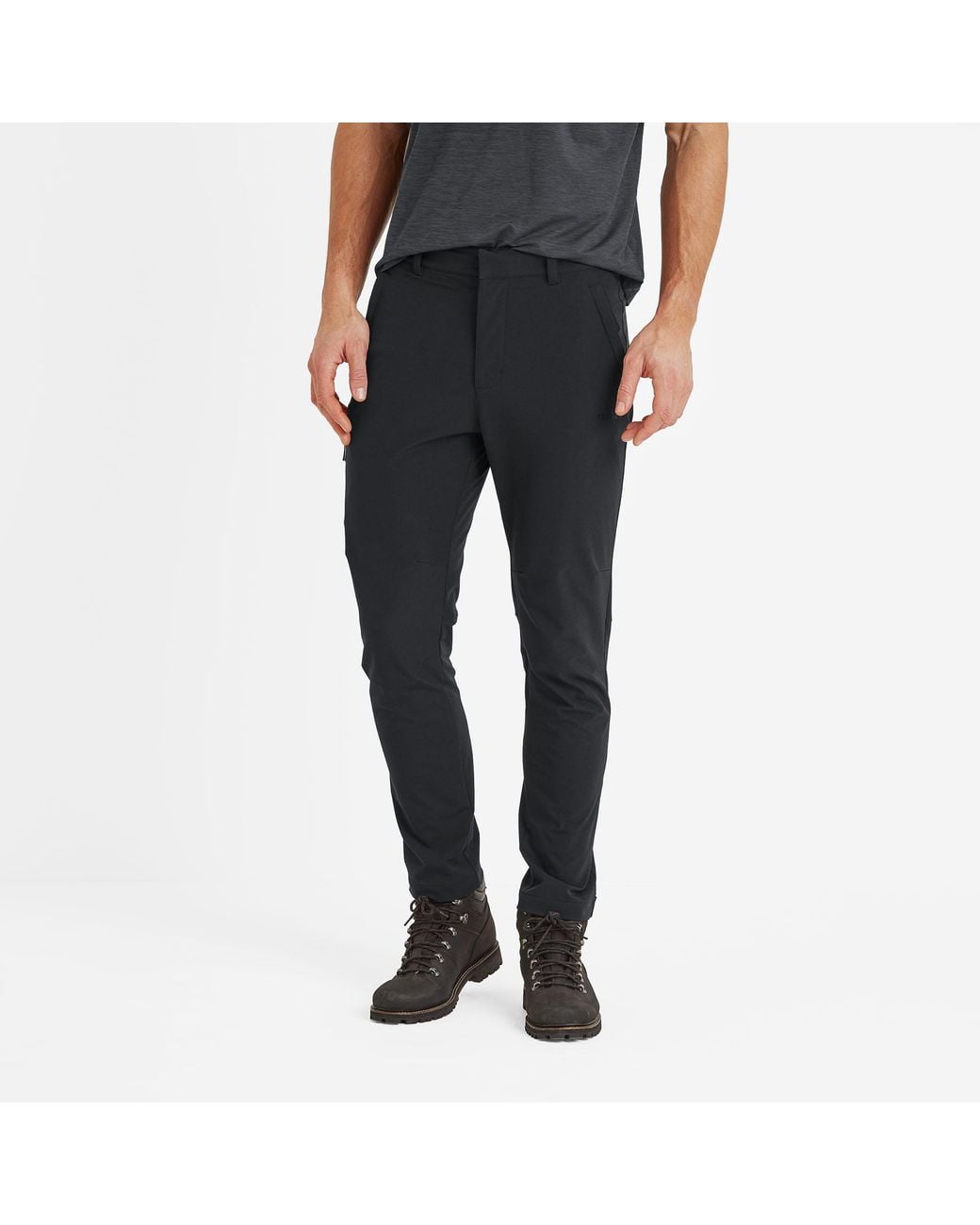 TOG24 Black Hurstead Softshell Walking Trousers Short for men