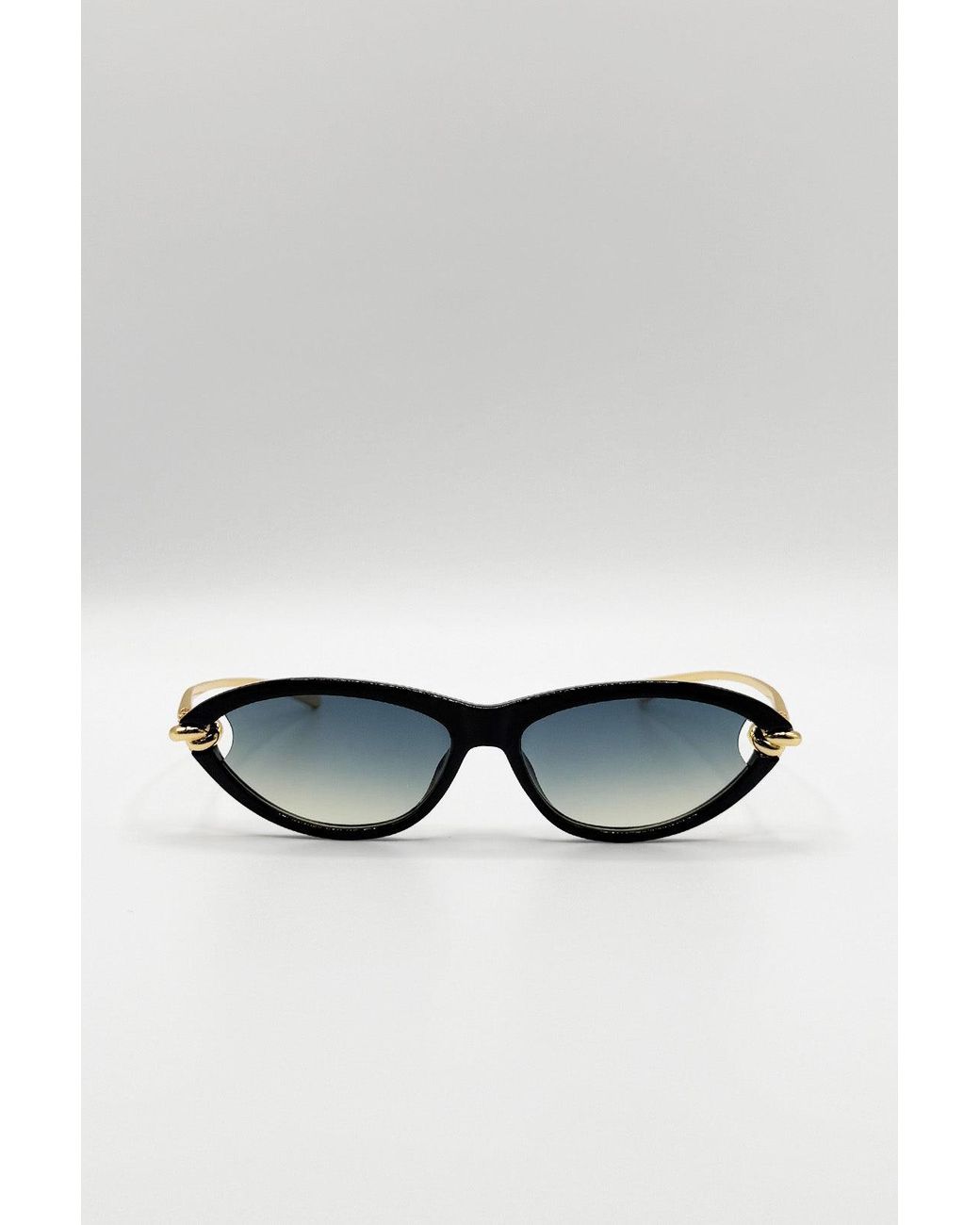 SVNX Brown Bold Oval Angular Sunglasses