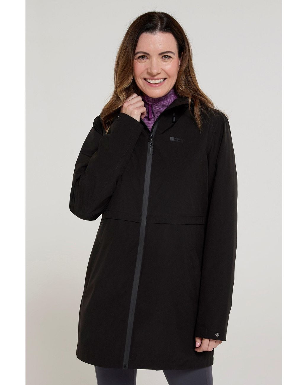 Mountain Warehouse Black 'Hilltop' Waterproof Jacket With Side Pockets Outdoors Rain Coat