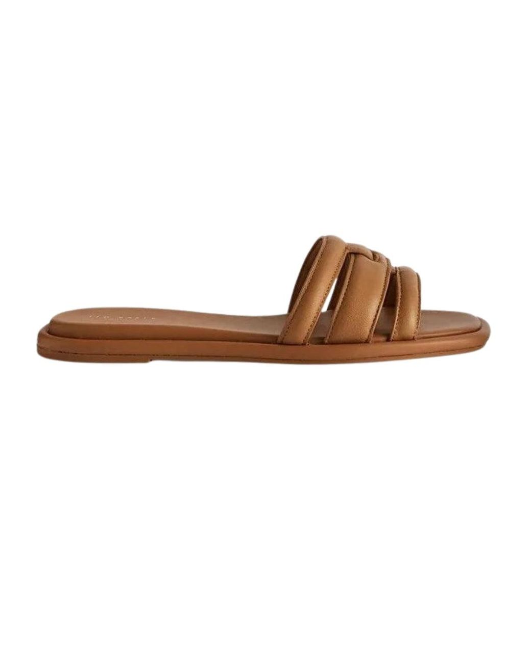 Ted Baker Brown Leeiaa Flat Woven T Logo Slide Sandals