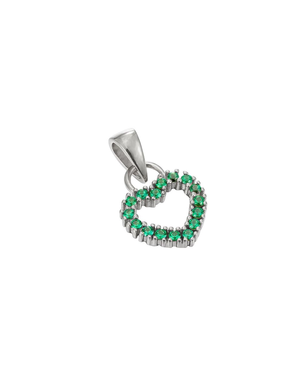 SEOL + GOLD Green Sterling Emerald Heart Charm