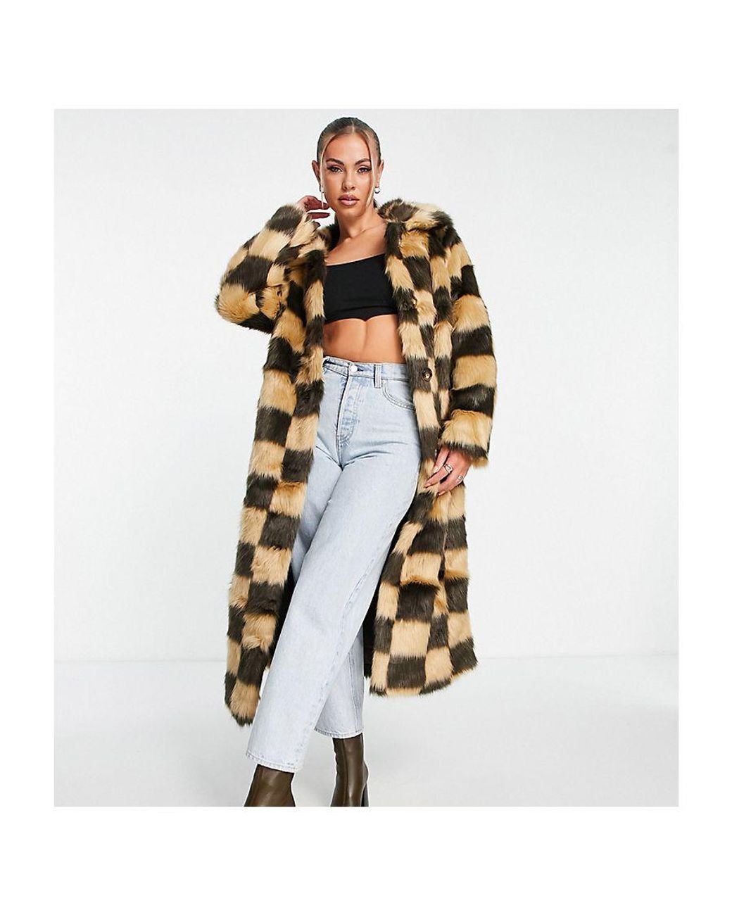 Missguided shop check coat