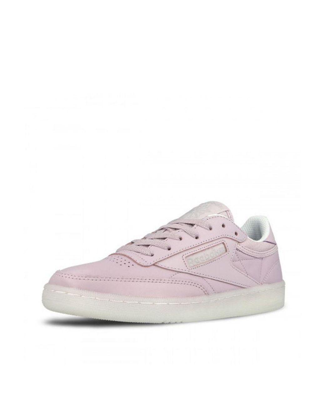 Reebok Pink Club C 85 On The Court Lace-Up Smooth Leather Trainers Bd4463