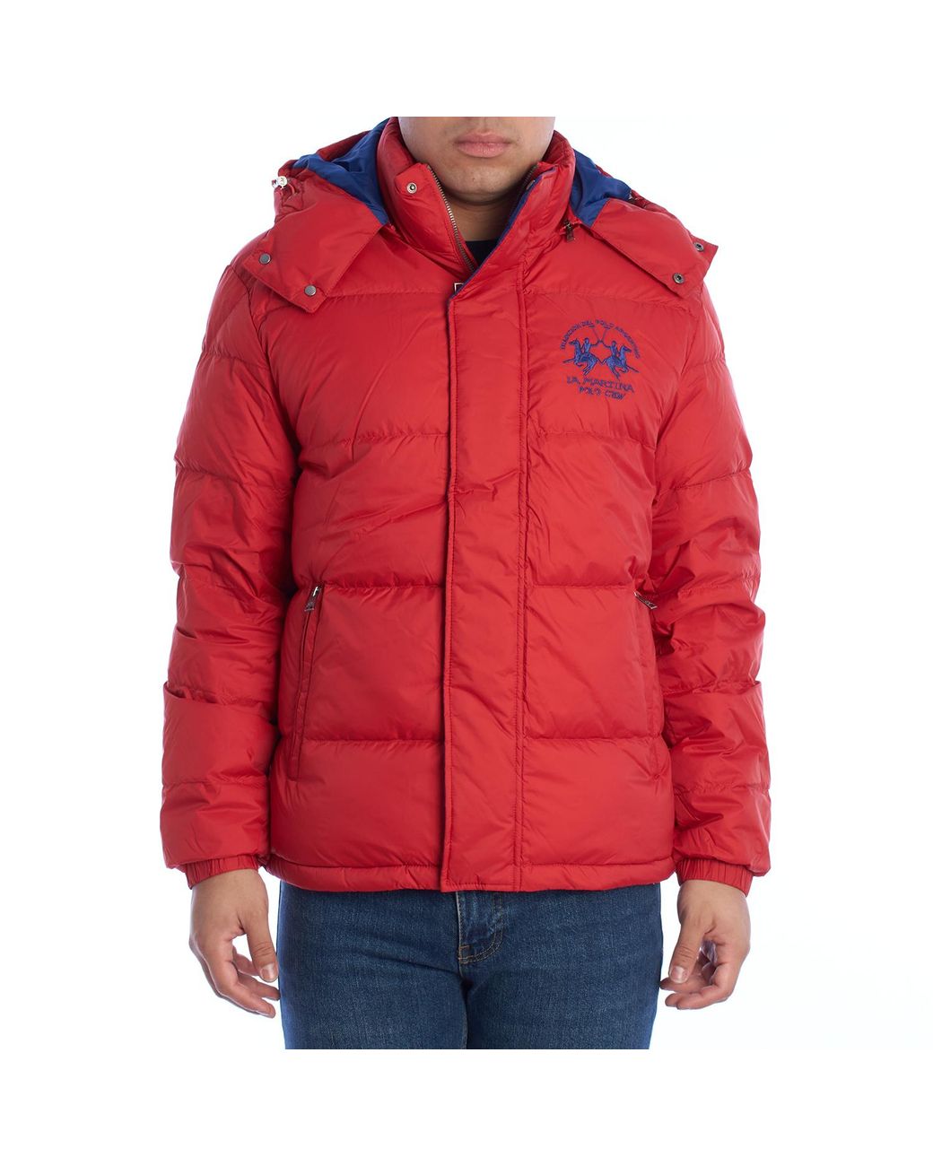 La Martina Red Xmo016-Pa076 Quilted Jacket for men
