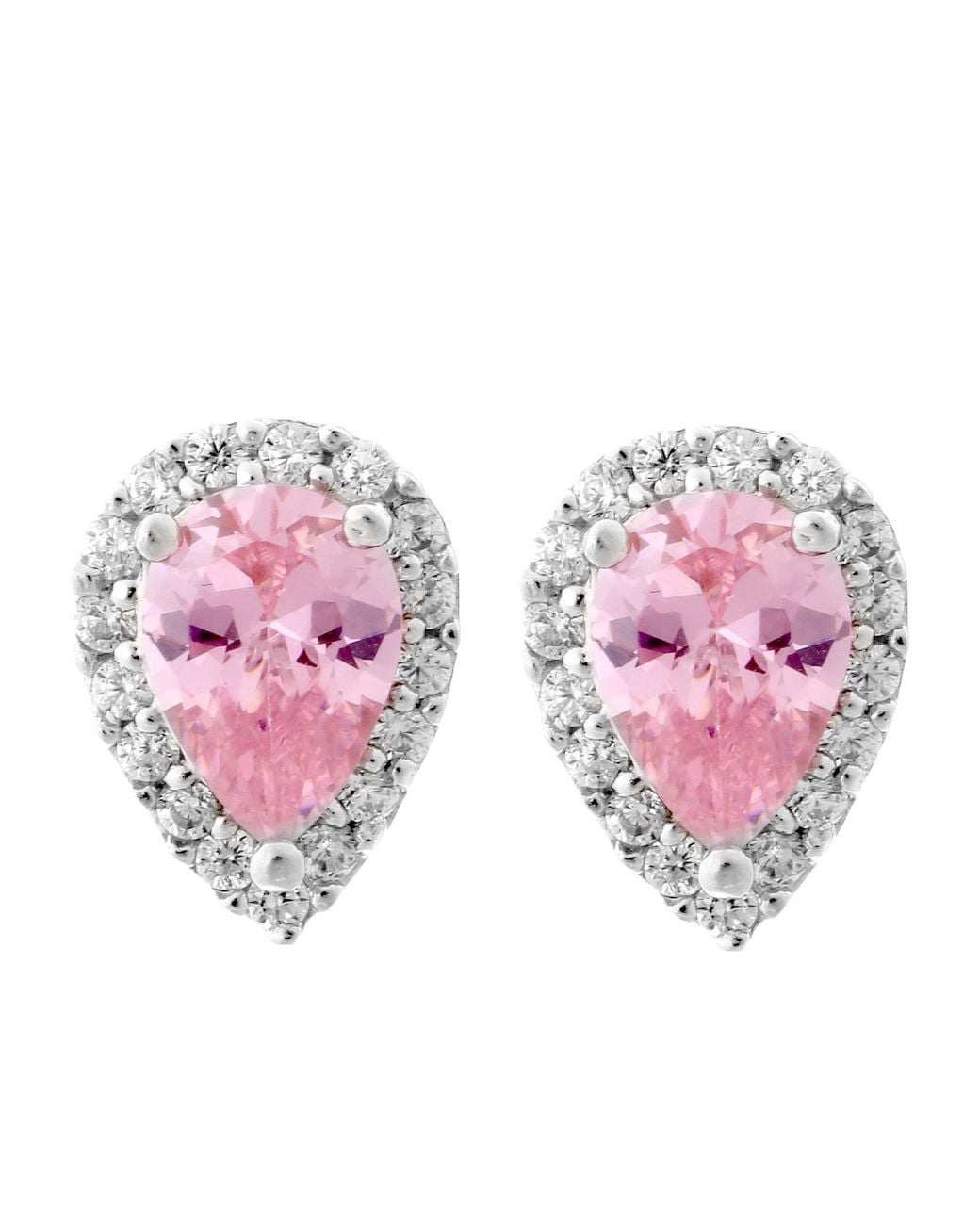 Orphelia Pink 'Enora' 925 Sterling Stud Earrings
