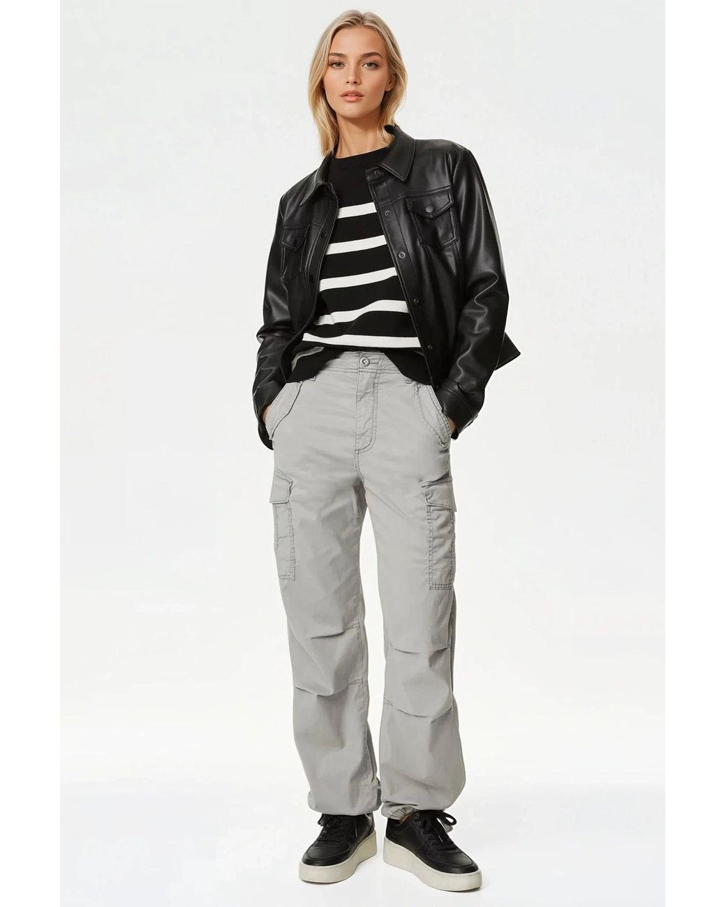Secret Label Gray Soft Touch Cargo Trousers