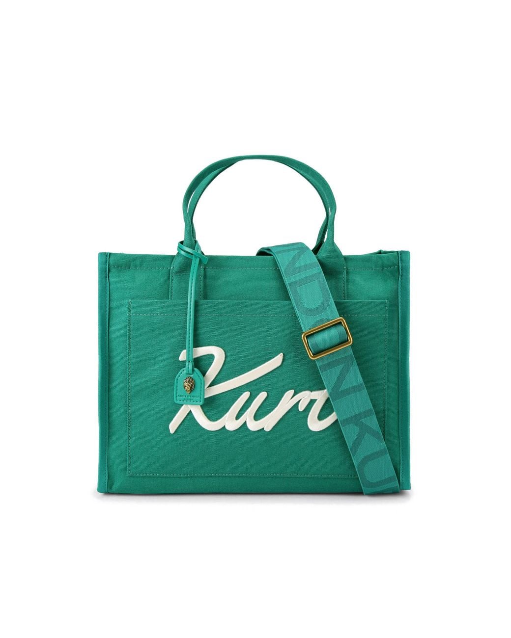Kurt Geiger Green Canvas Kc Tote Bag