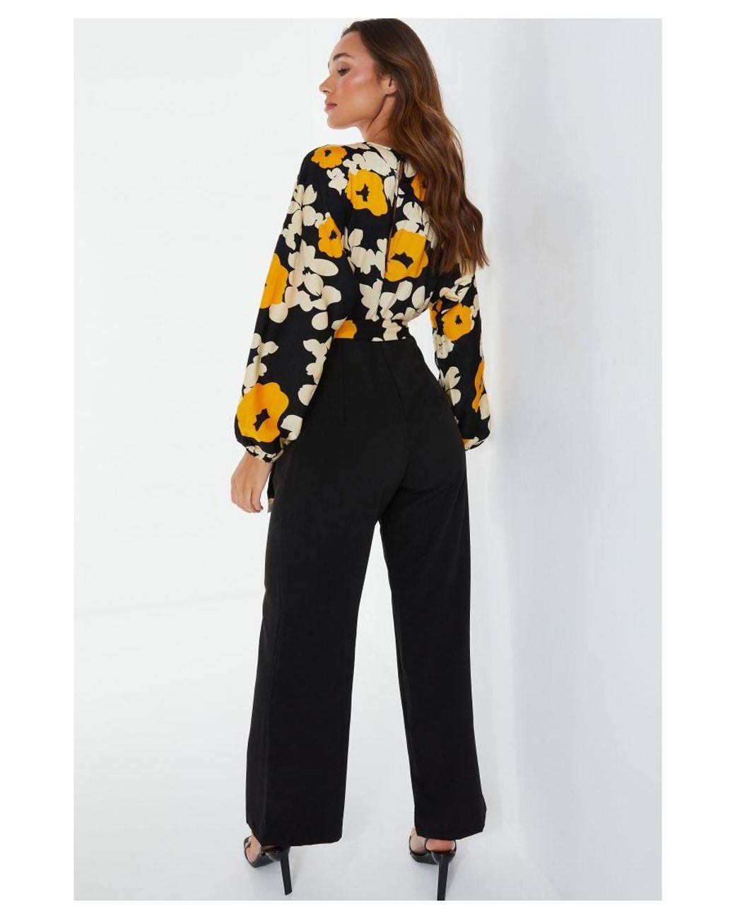 Yellow Floral Palazzo Jumpsuit