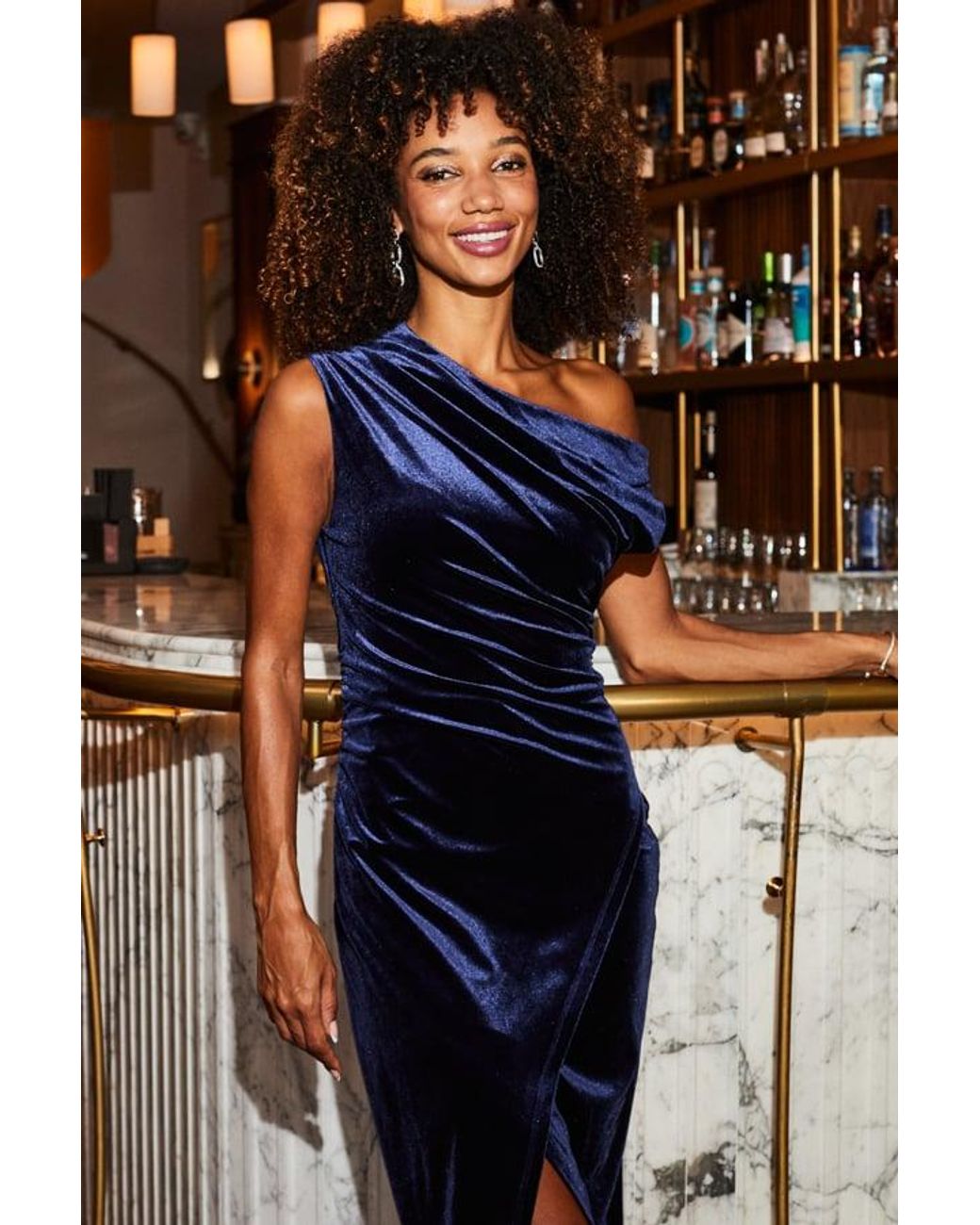 Sosandar Black Midnight Velvet Off The Shoulder Dress