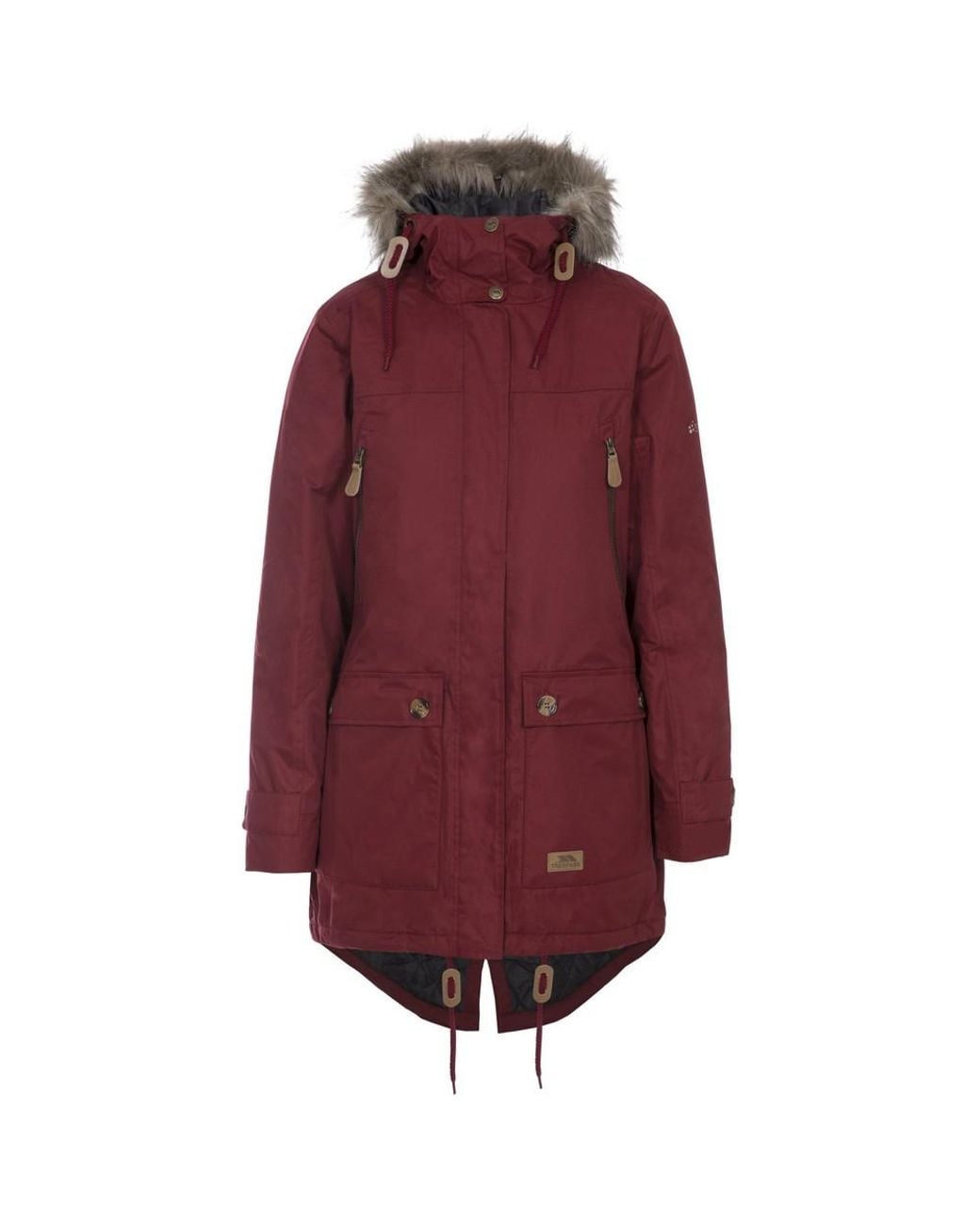 Trespass Red Ladies Clea Waterproof Padded Jacket