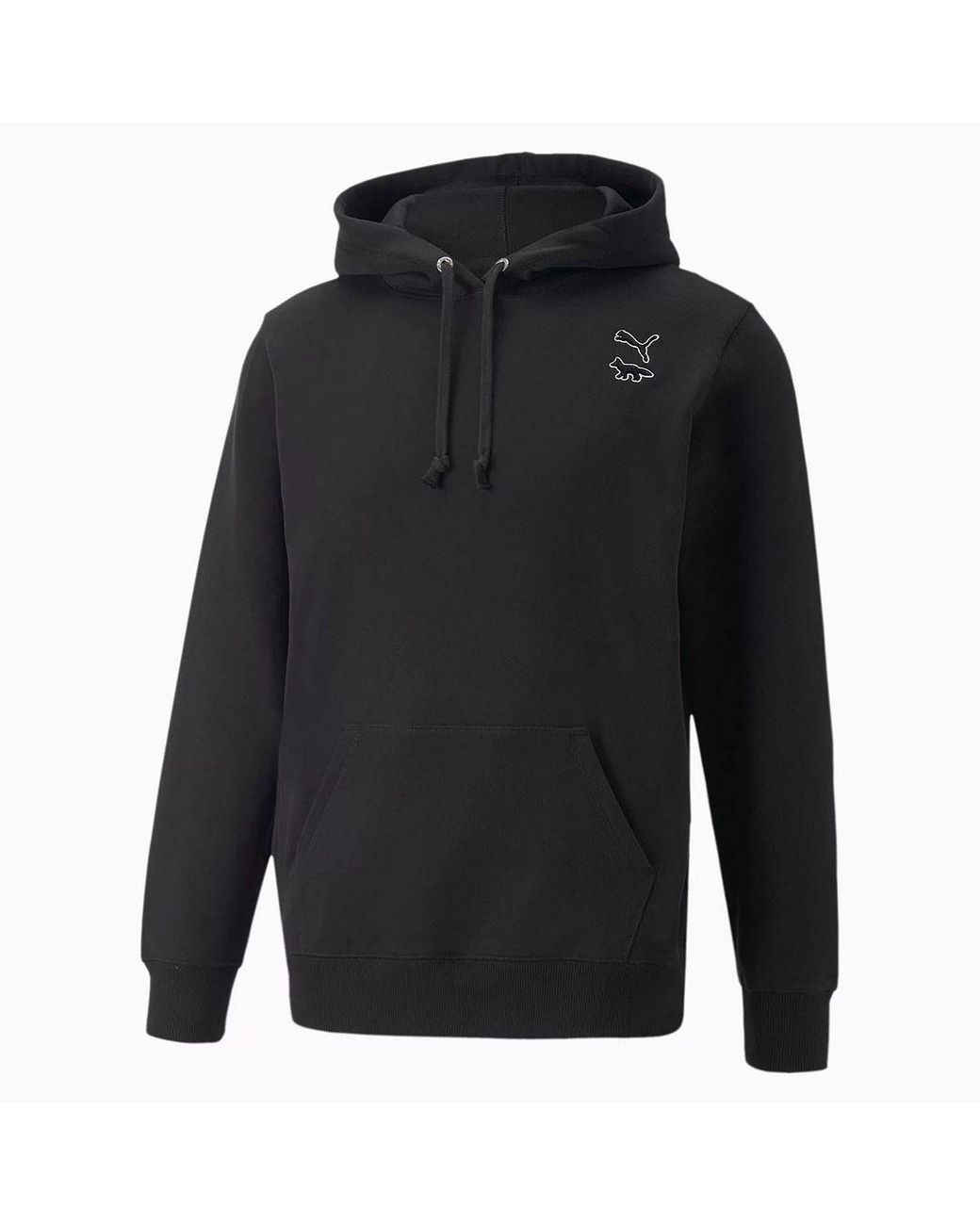 PUMA Blue X Maison Kitsune Long Sleeve Pullover Hoodie 532325 01 Cotton for men