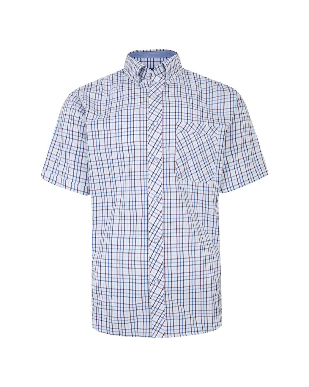 KAM Jeanswear Blue Kam Big And Tall Check Half Sleeve Shirt for men