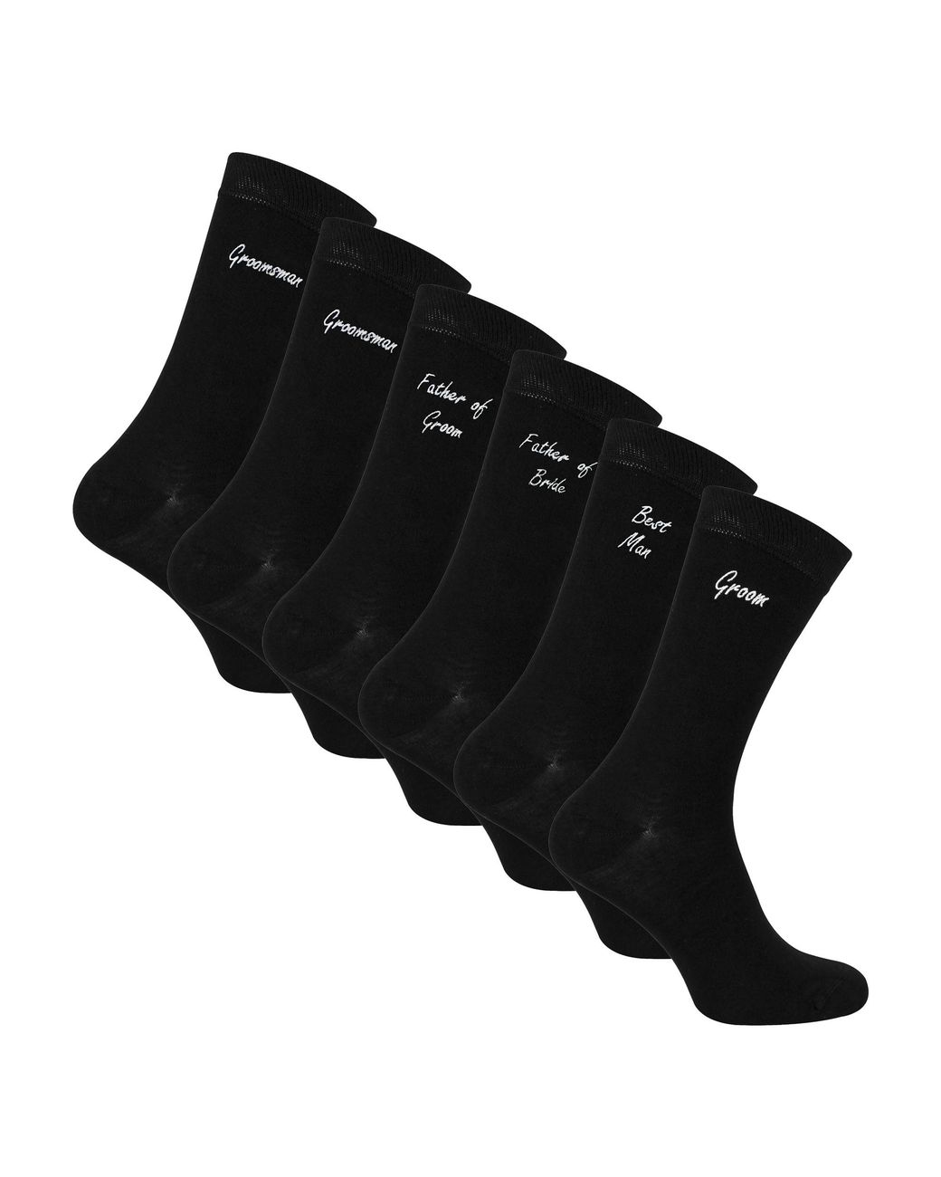 Sock Snob Black 6 Pairs Wedding Socks for men