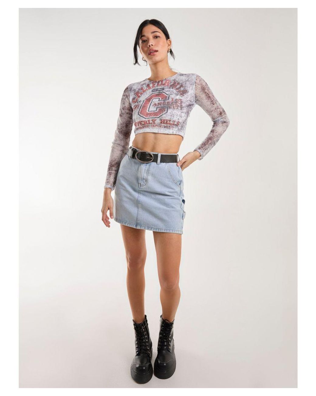 Pink Vanilla White Mesh Athleisure Long Sleeve Net Top