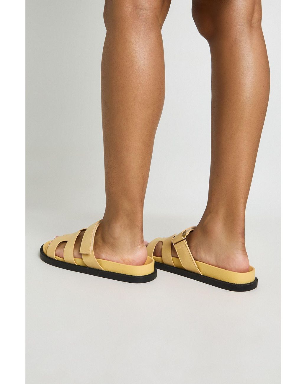 Boohoo Metallic Cut Out Flat Sliders