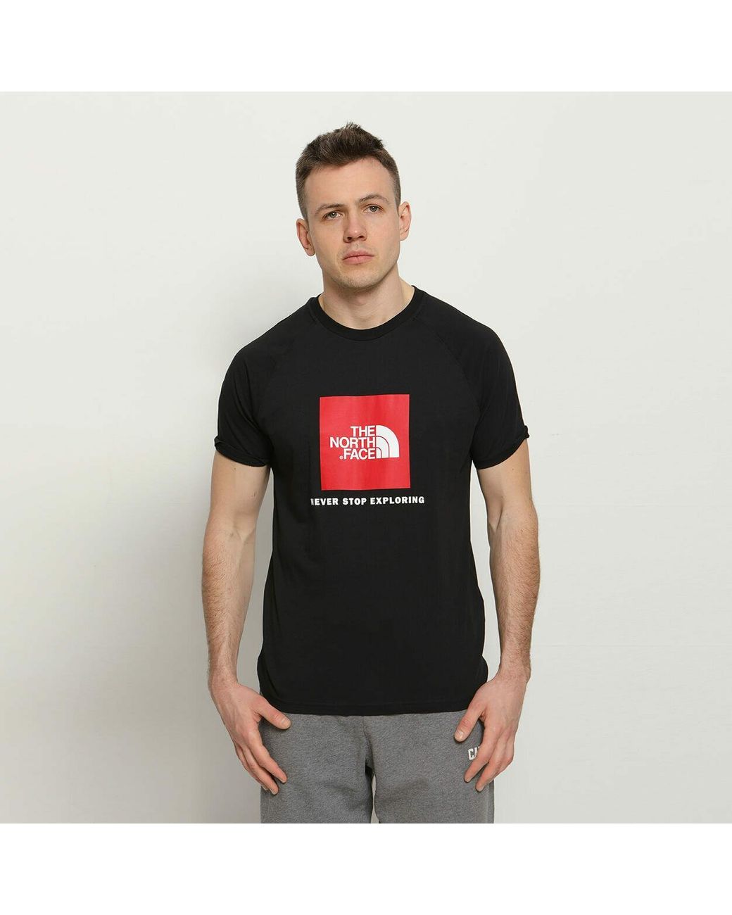 The North Face Black Reglan Sleeve Nse T Shirt Cotton for men