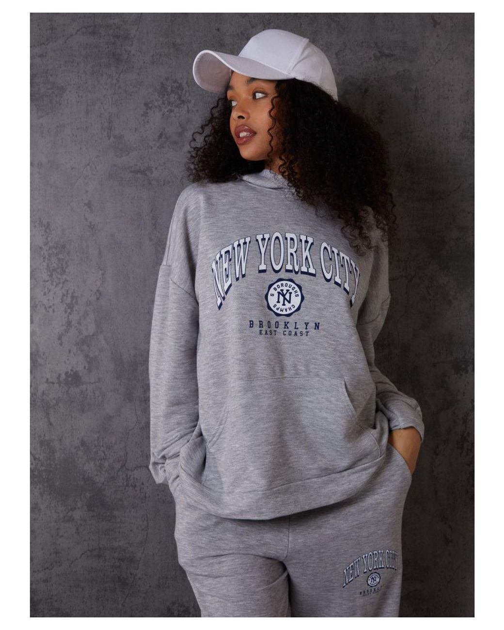 Pink Vanilla Gray New York Varsity Hoodie