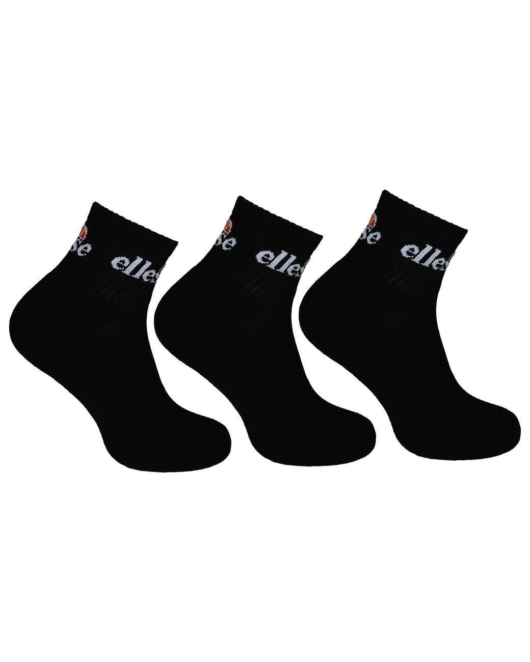 Ellesse Black 3-Pack Rallo Ankle Socks for men