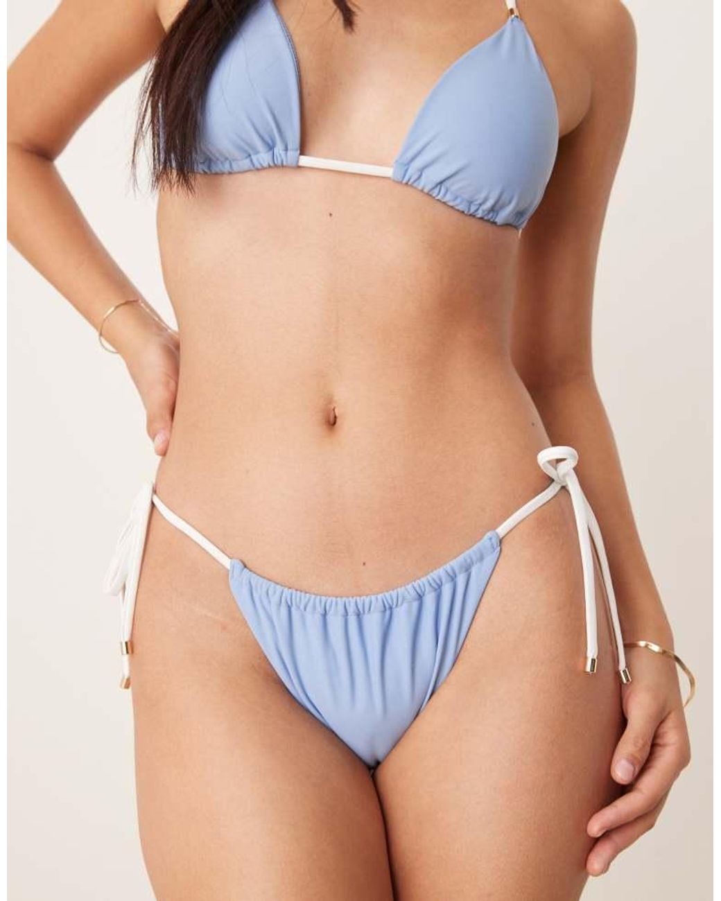 Abercrombie & Fitch Blue Cheeky Tie Side Bikini Bottom Co-Ord