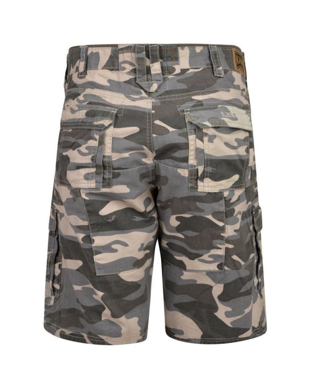KAM Jeanswear Gray Kam Camo Cargo Shorts for men
