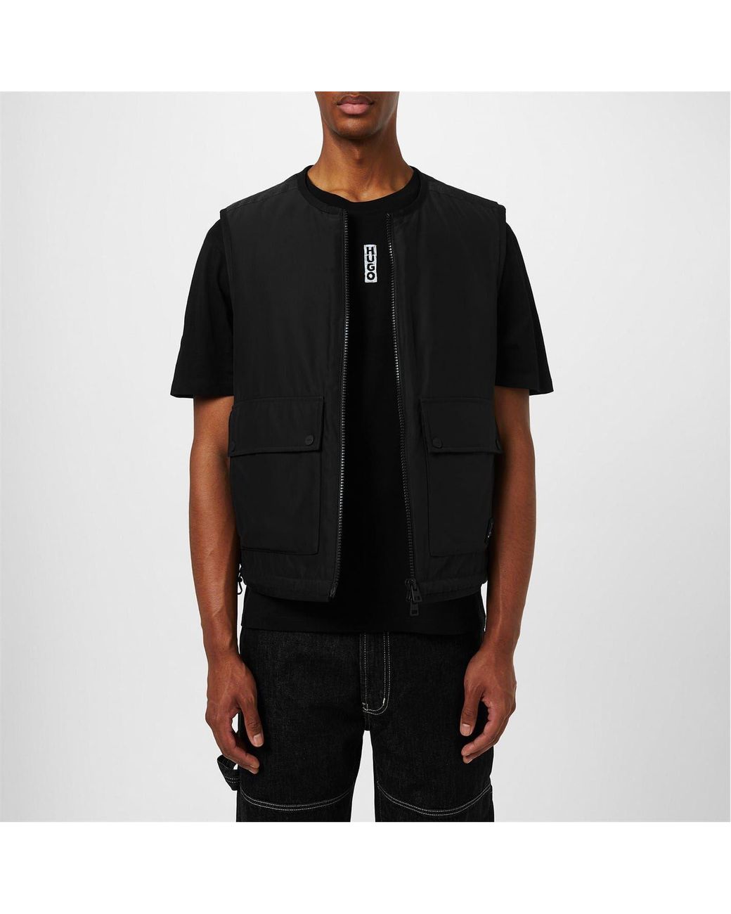 HUGO Black Bontino Vest Regular Fit Short for men