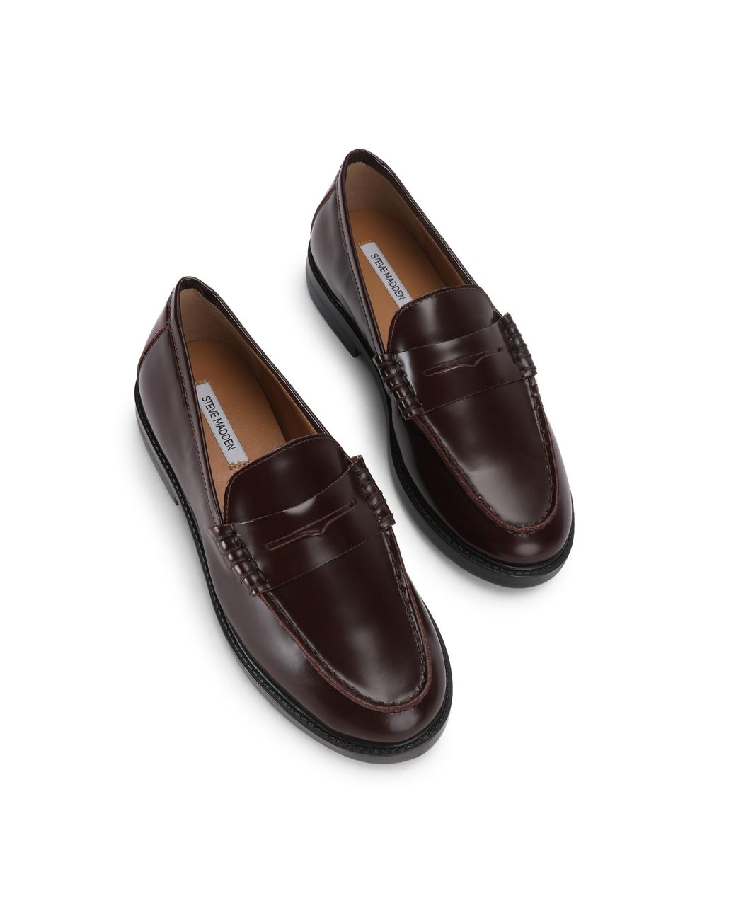 Steve Madden Brown Leather Madison Dark Loafers