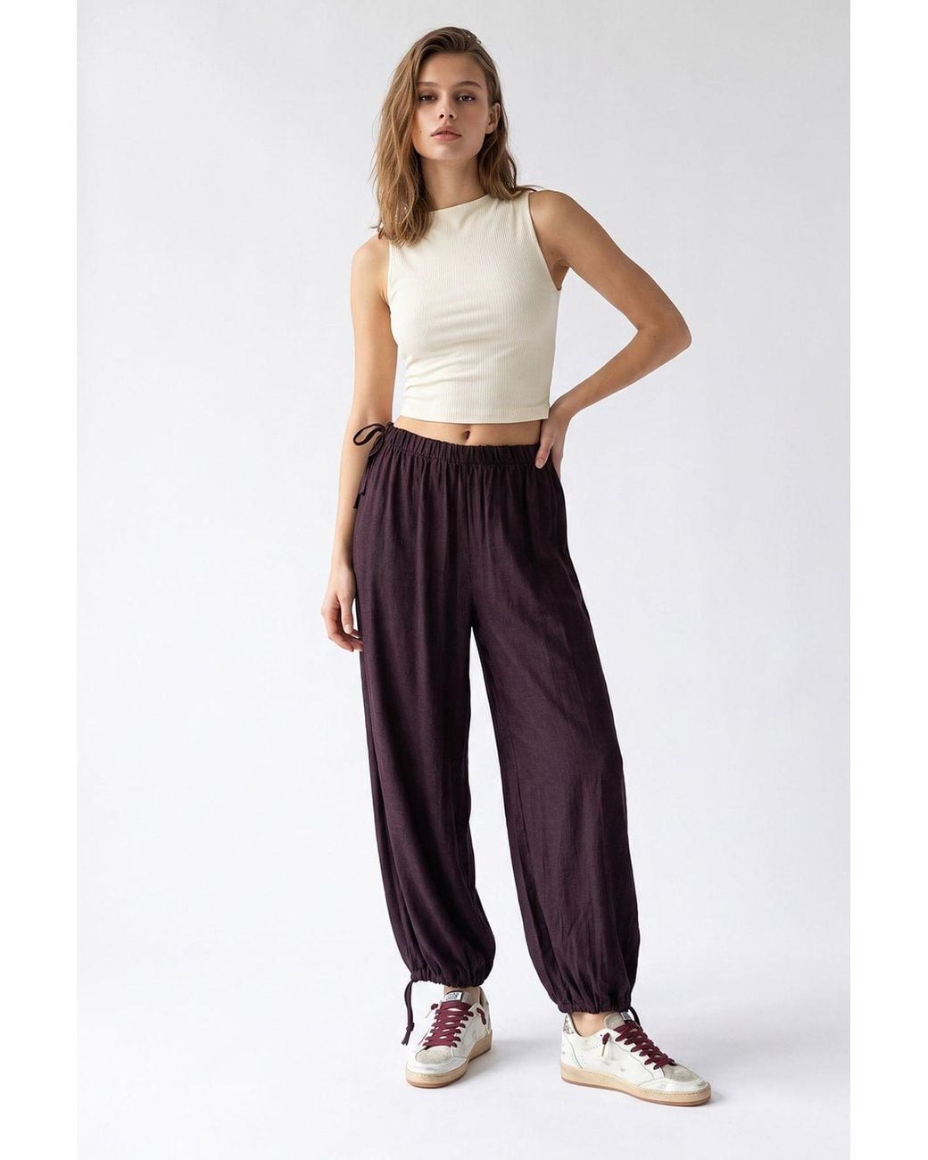 MixRay Blue Tencel Straight-Leg Pants