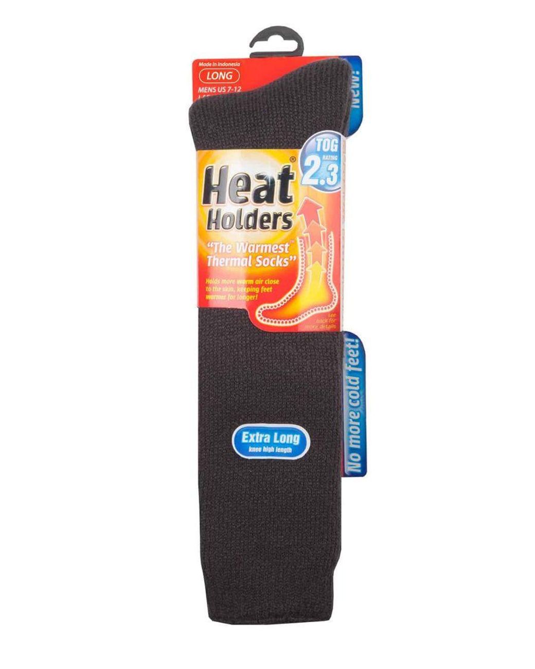 Heat Holders Black Extra Long Thick Thermal Knee High Socks 6-11 Uk for men