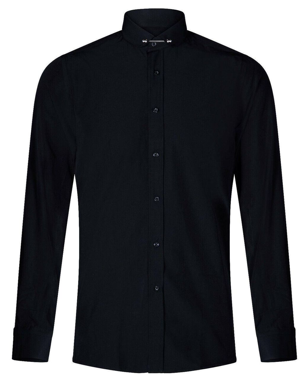 TruClothing Blue Club Collar Shirt 1920S Peaky Blinders With Bar Poplin Pin Smart Cotton for men