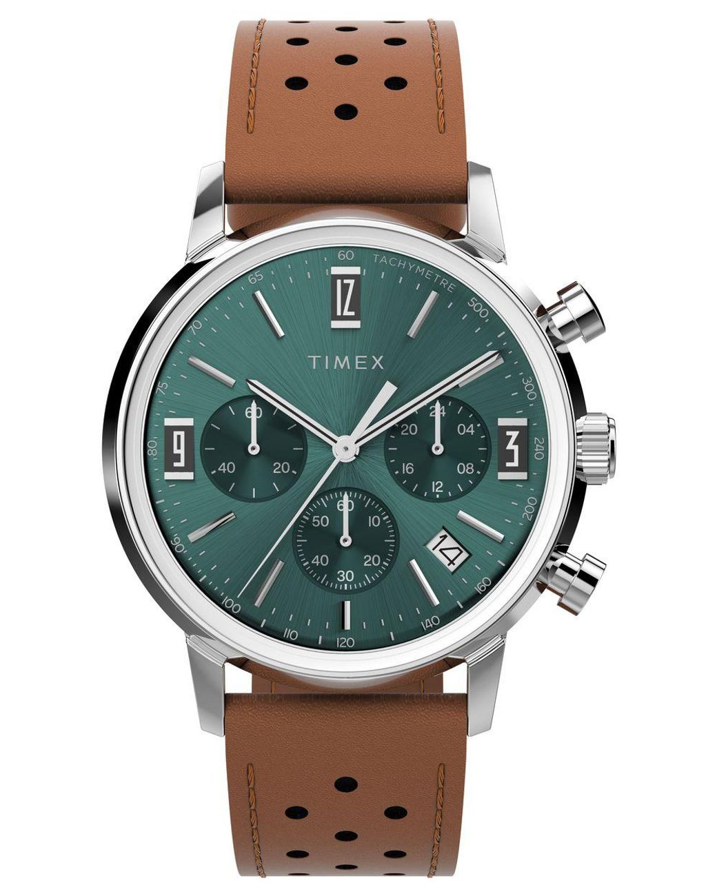 Timex Gray Marlin Chrono Watch Tw2W10100 Leather for men