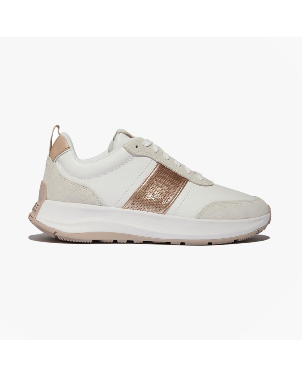 Fitflop White F-Mode Leather Trainers Urban