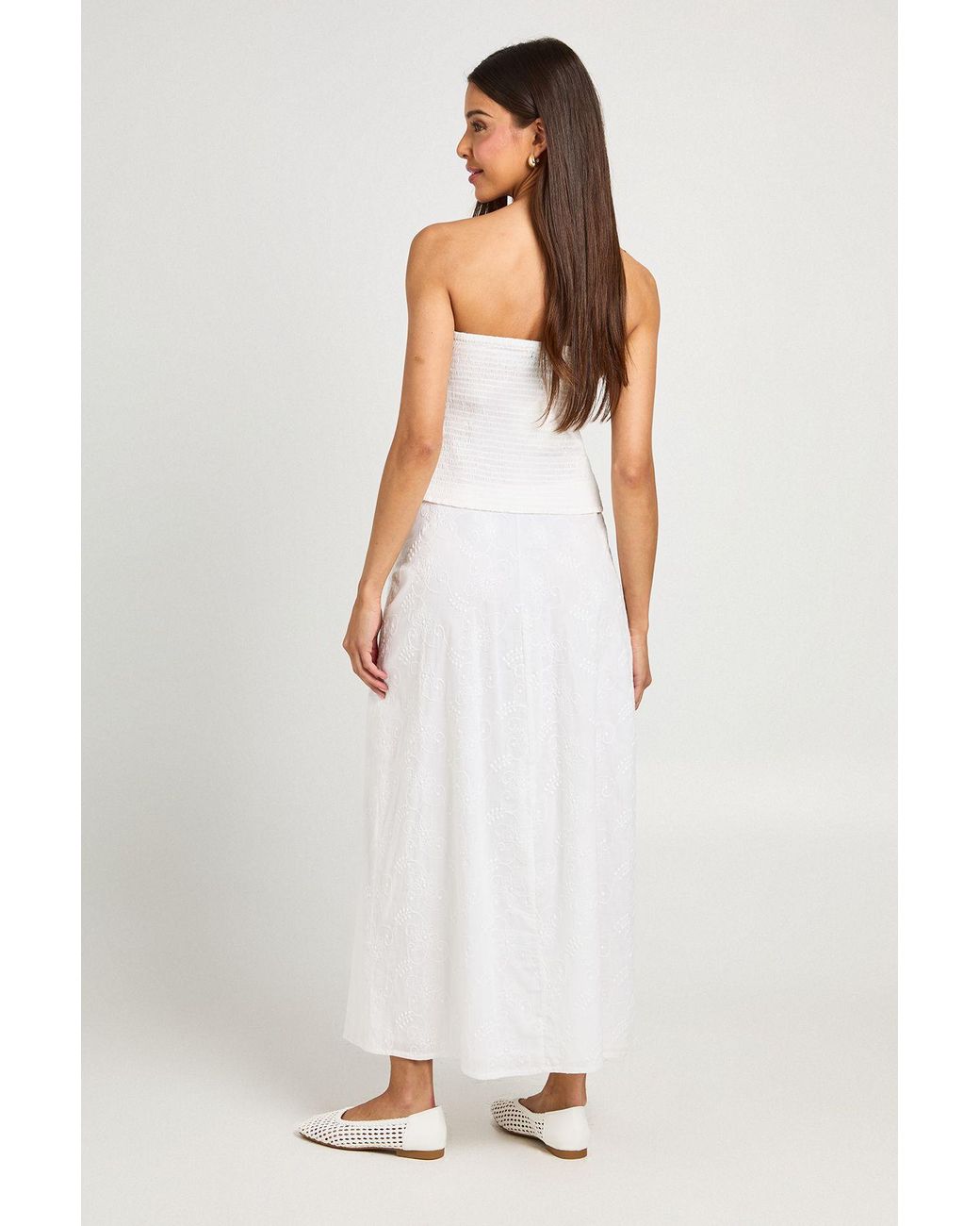 Boohoo White Emboidery Bandeau Corset