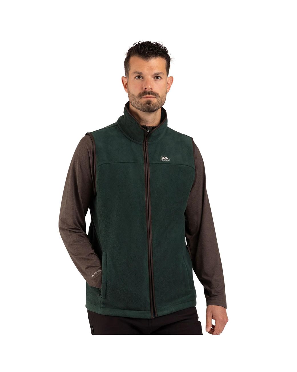 Trespass Green Bernary Fleece Gilet (Dark) for men