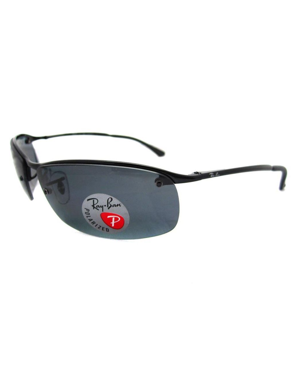 Ray-Ban Gray Rayban Sunglasses Top Bar 3183 Shiny Polarized 002/81 Metal for men