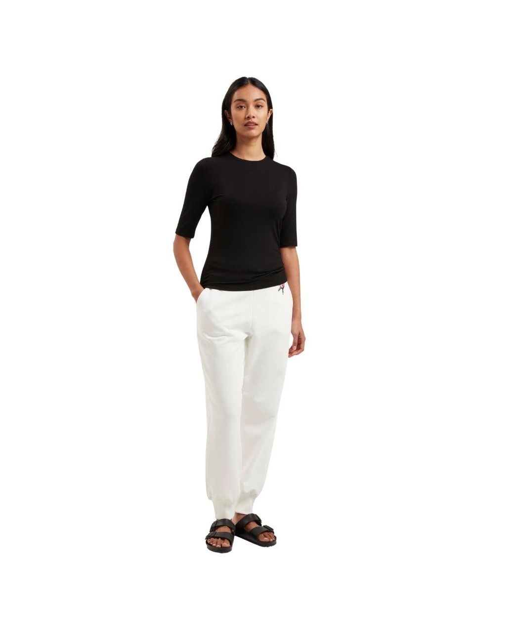 Ted Baker Black Casy Fitted Half Sleeve Chest Branded Top