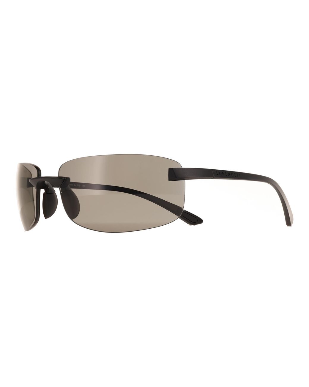 Serengeti Brown Rimless Matte Trivex Polarized Smoke Rick for men