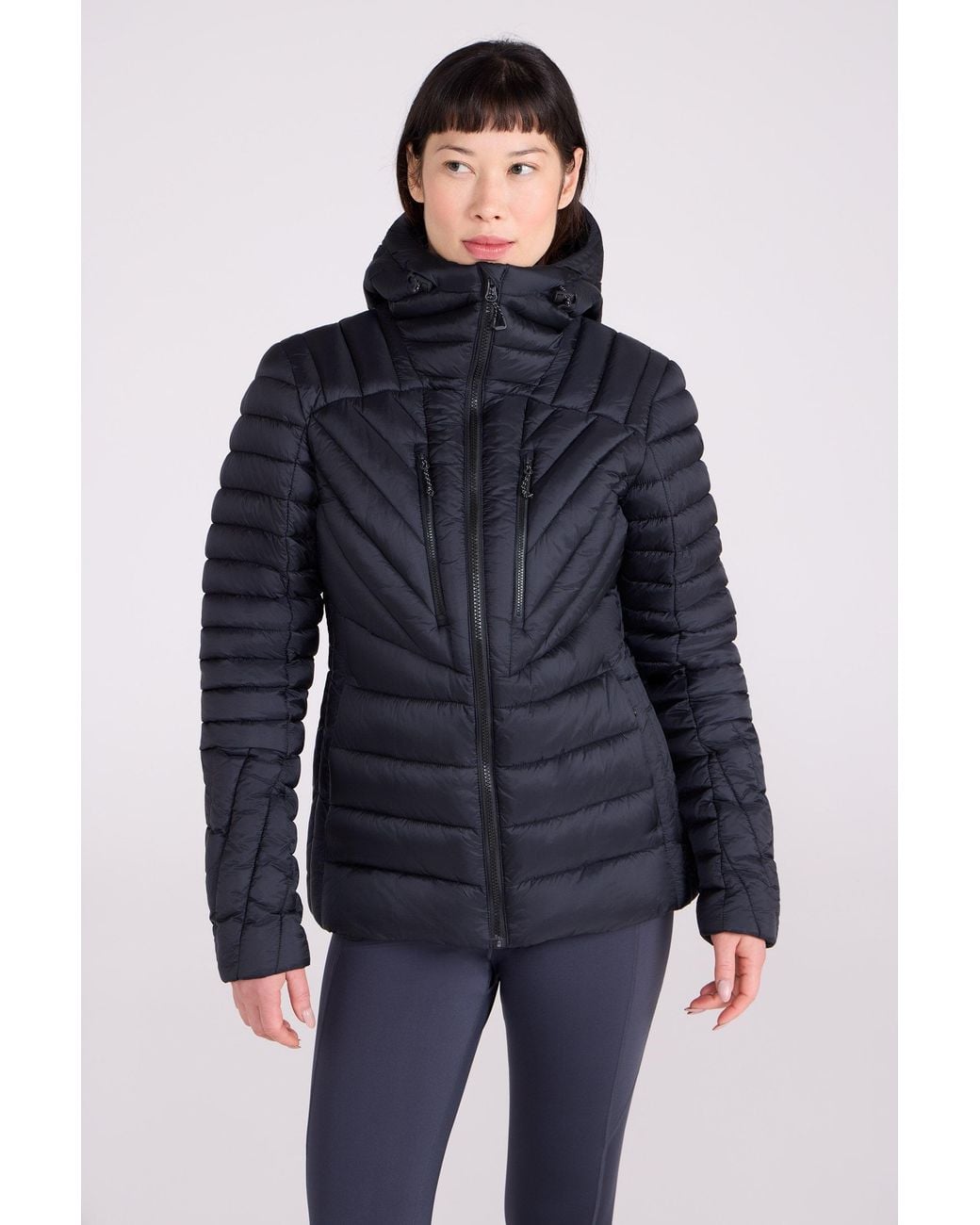 Mountain Warehouse Blue 'Sky' Padded Jacket With Chin Guard & Adjustable Hoodie Warm Coat Polyamide