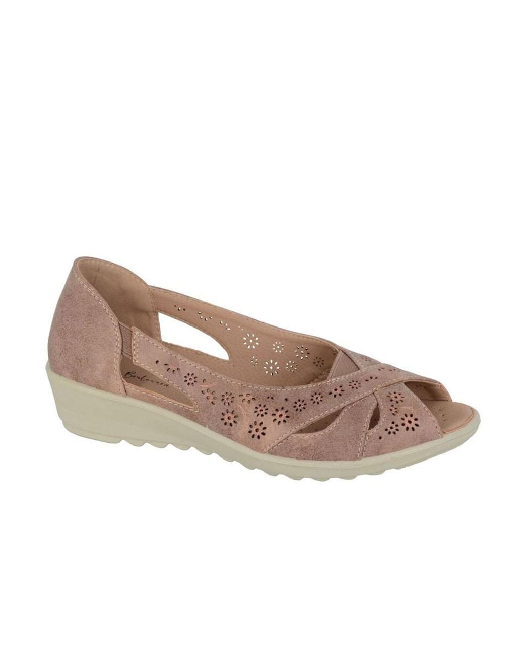Boulevard Black Oriana Peep Toe Sandals (Wide Fit)