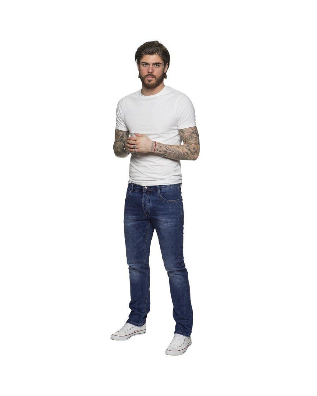 Eto Blue Tapered Fit Jeans for men