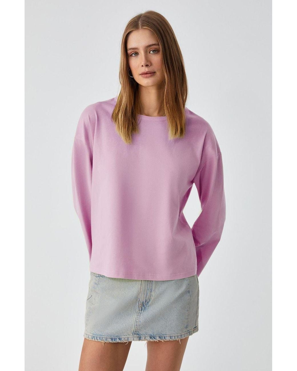 Grimelange Pink Oversized Crew Neck T-Shirt