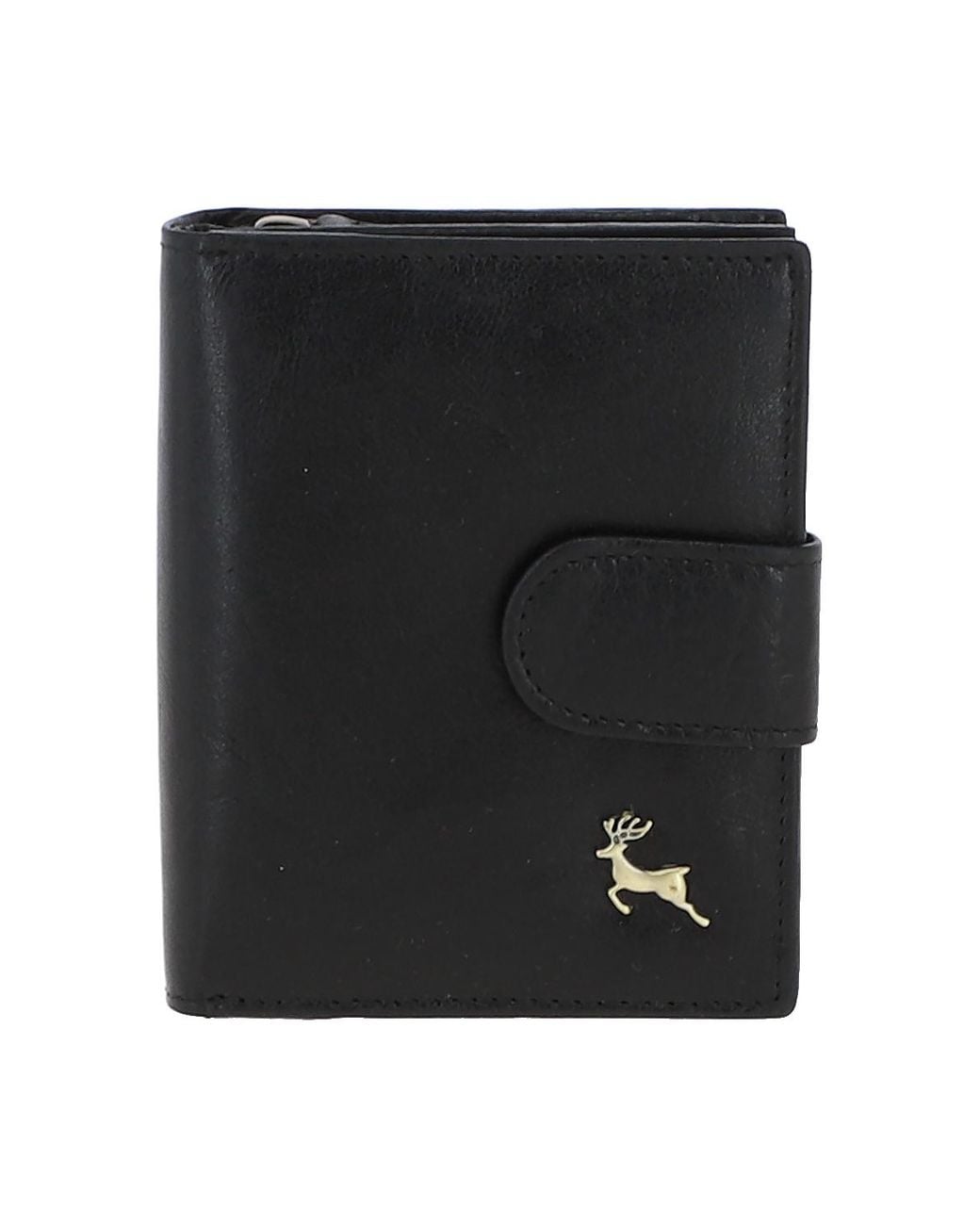 Ashwood Leather Black 'G-Purse' Vintage Wash Real Wallet Purse