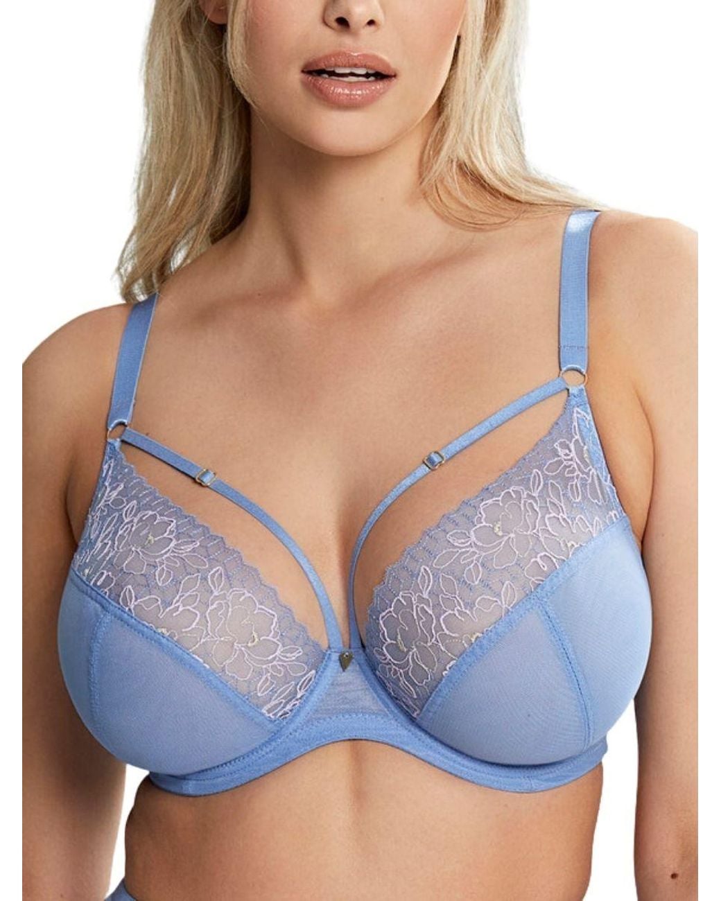 Panache Blue Valentina Luxe Plunge Bra Denim