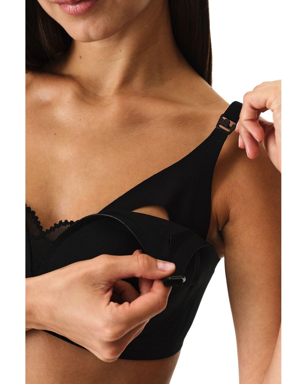 Penti Black Jersey Nursing Bra With Adjustable Straps