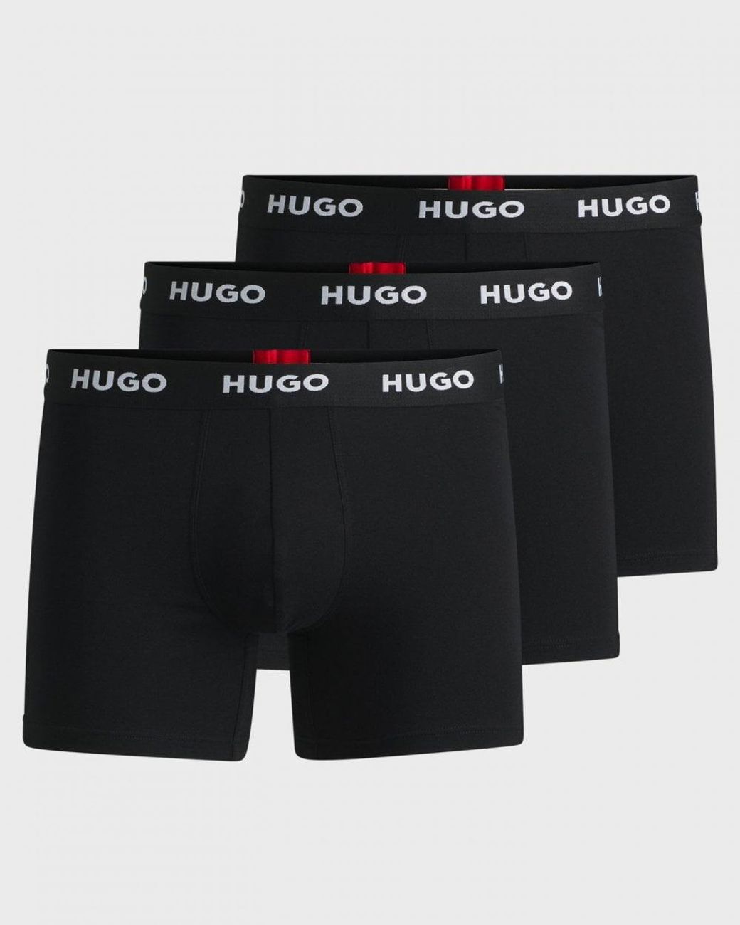 HUGO Black Three-Pack Of Stretch-Cotton Boxer Briefs With Logo Waistbands Nos , Size: L for men