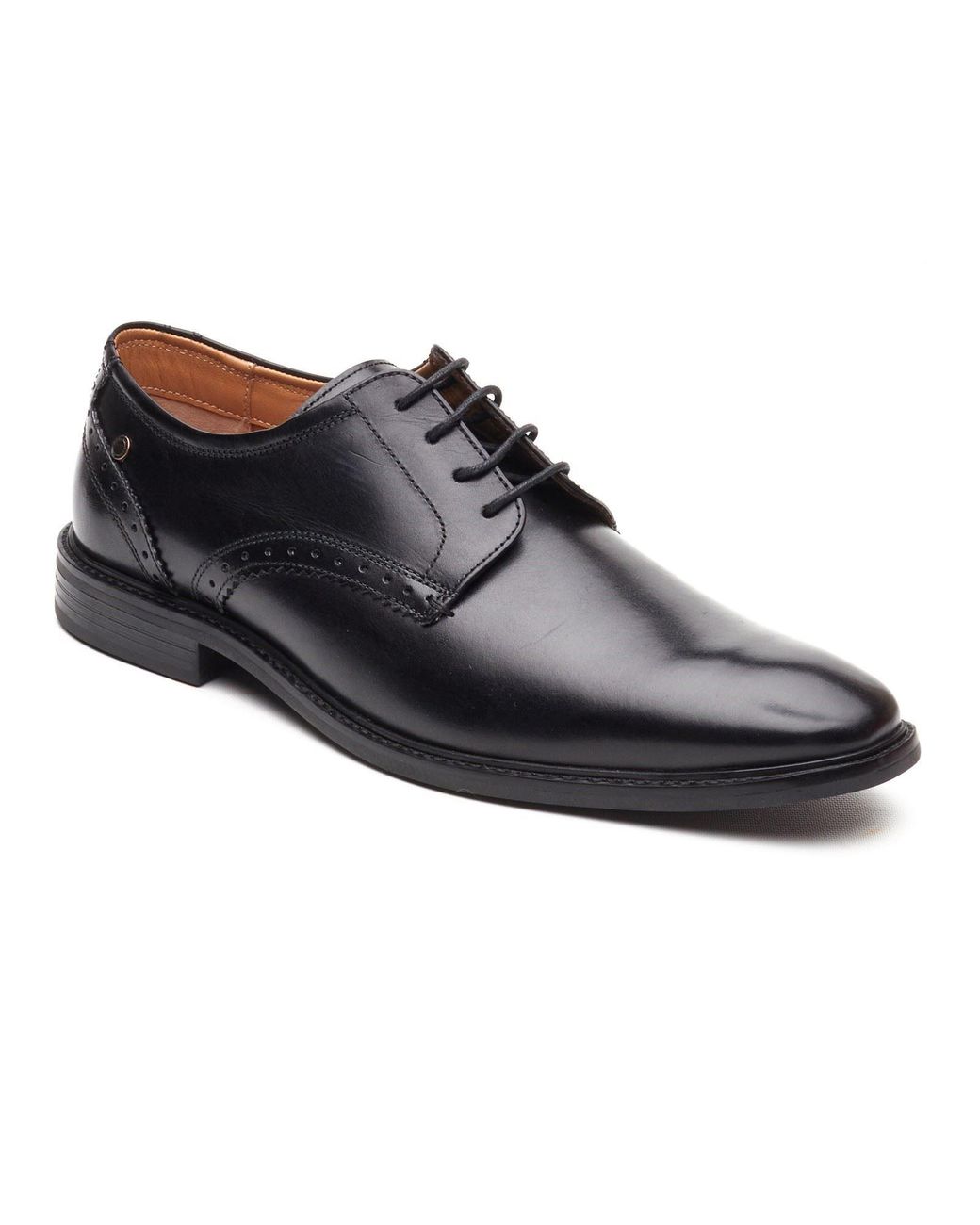 Base London Black Eton Lace Up Leather Lace-Up Shoes for men