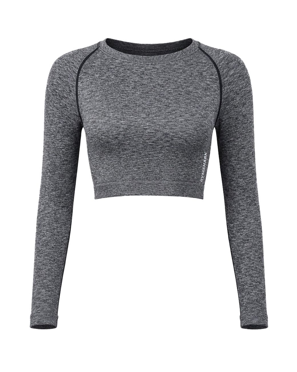GYMSHARK Gray Adapt Marl Seamless Crop Top