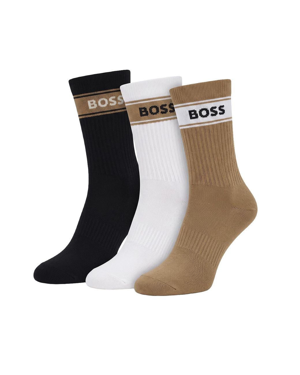 Boss Black Pack Of 3 Pairs Of Cotton Mid-Calf Socks 50543637 for men