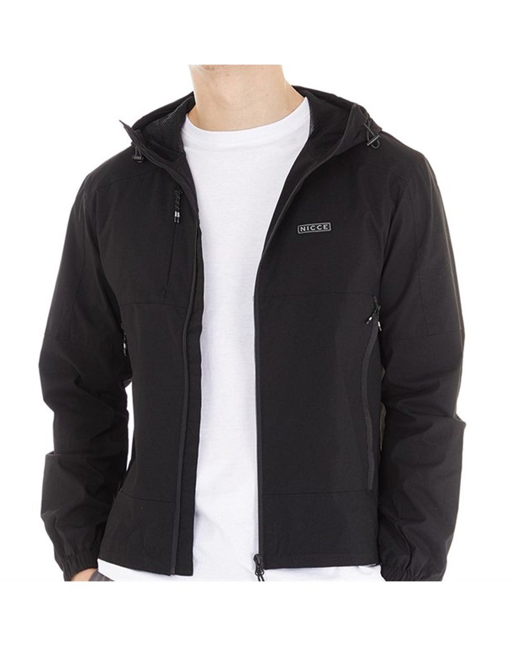 Nicce London Black Shoreline Windbreaker Jacket for men