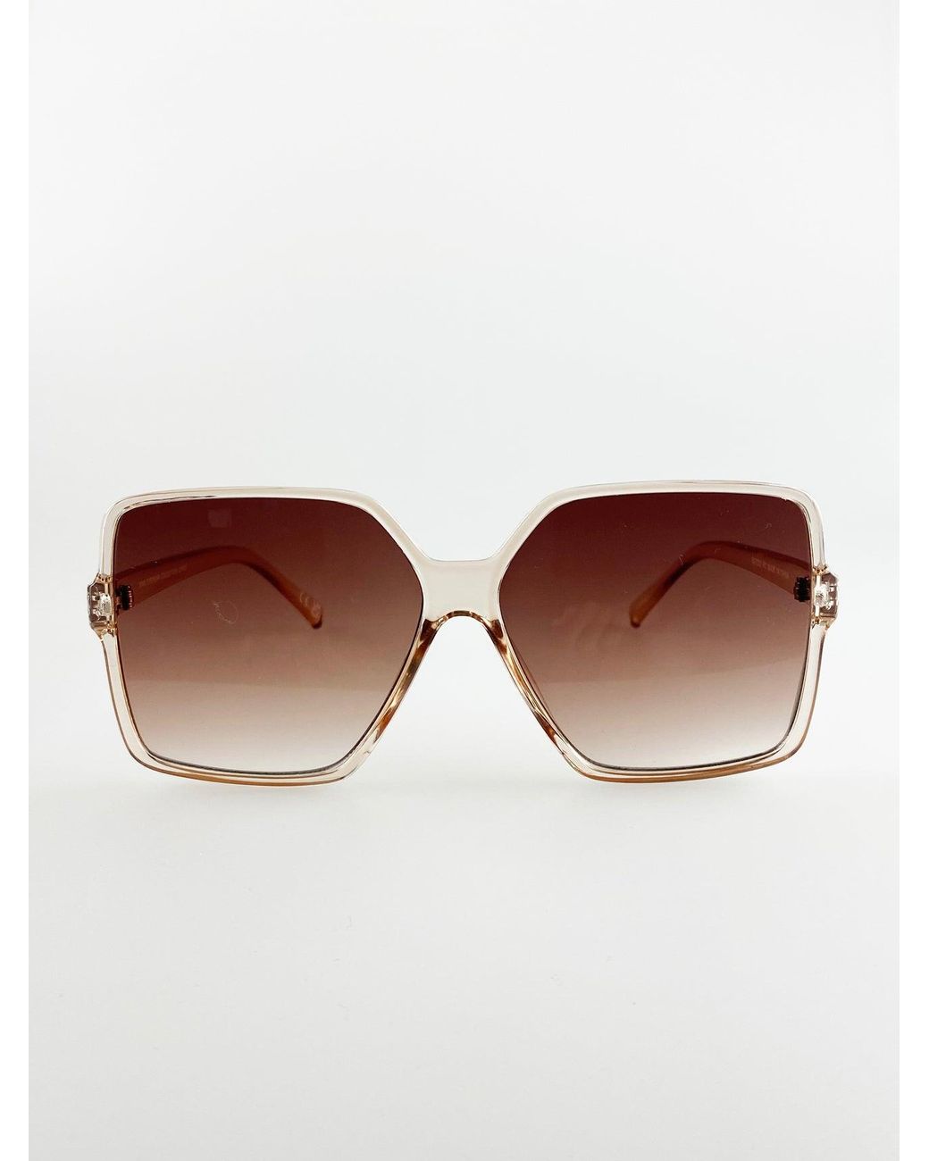 SVNX Brown Oversized Square Sunglasses